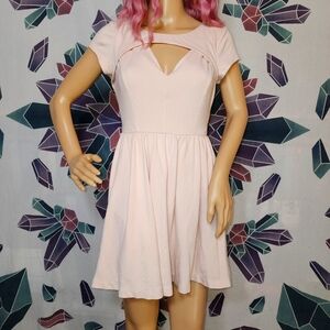 Soft Jersey Millennial Pink Coquette Cutout Dress by Guess SMALL